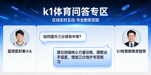 k1体育问答专区互动场景，用户与专家在线交流示意图